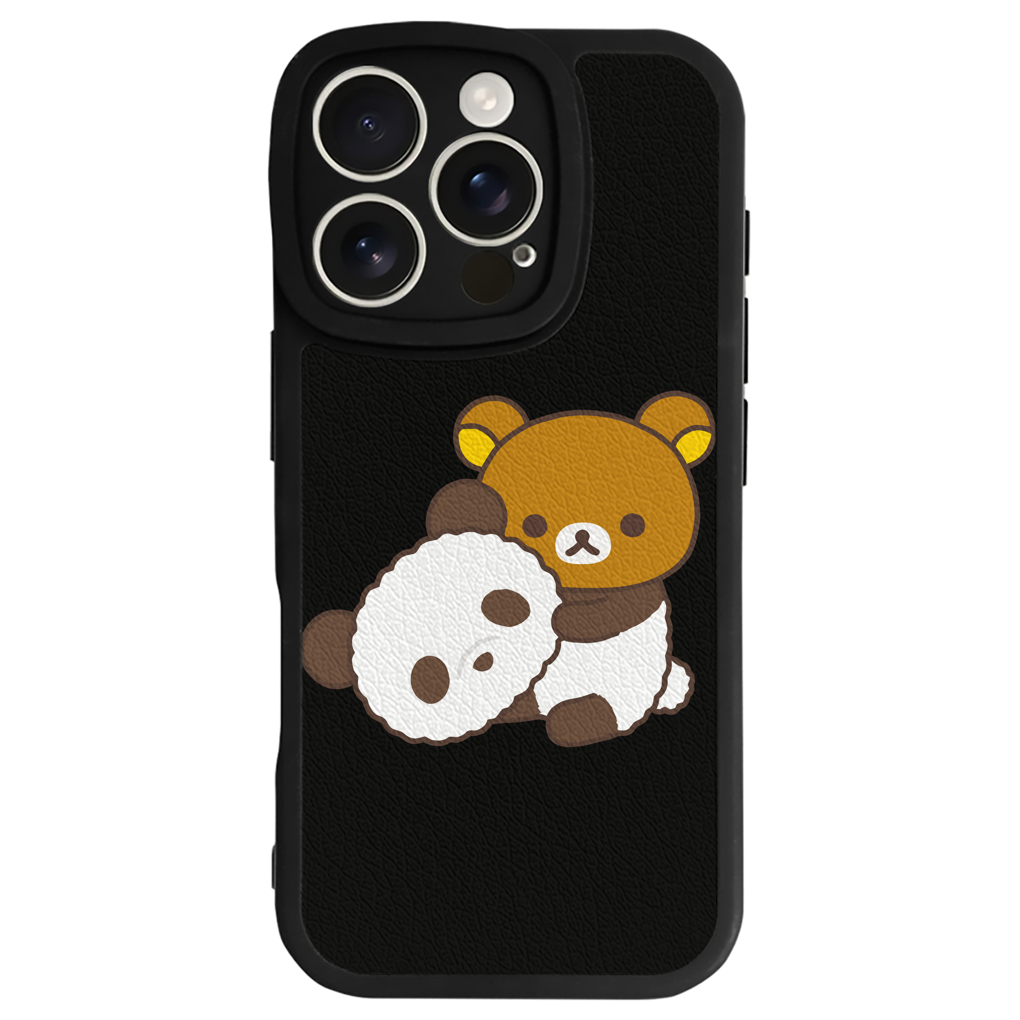 （画像用） リラックマ リラックマ キイロイトリ Rilakkuma Korilakkuma Kiiroitori 【iPhone 16シリーズ対応】シリコンスマホケース（レザー調） 材質：シリコン